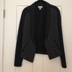 Black and white textured blazer